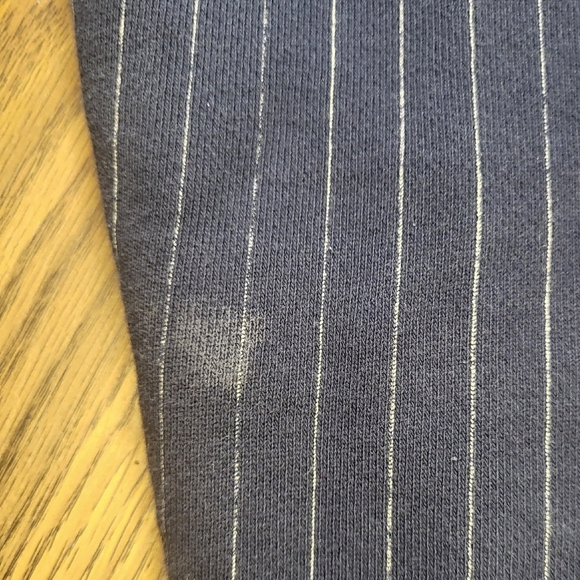 Vintage Levi's Dark Navy Blue White Striped Logo Hoodie - Men's Size L A77 - Picture 11 of 11